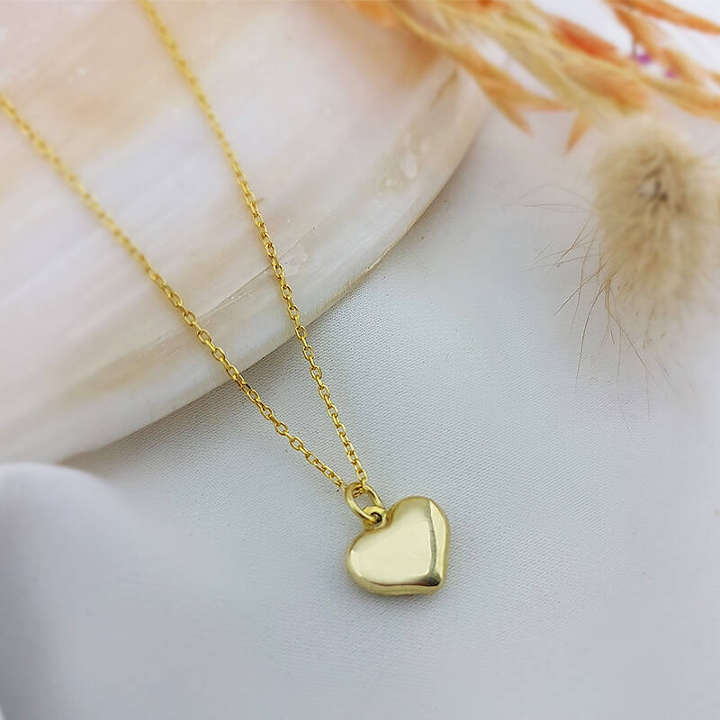 Vaoov 925 Ayar Gümüş Bombeli Kalp Kolye - 4