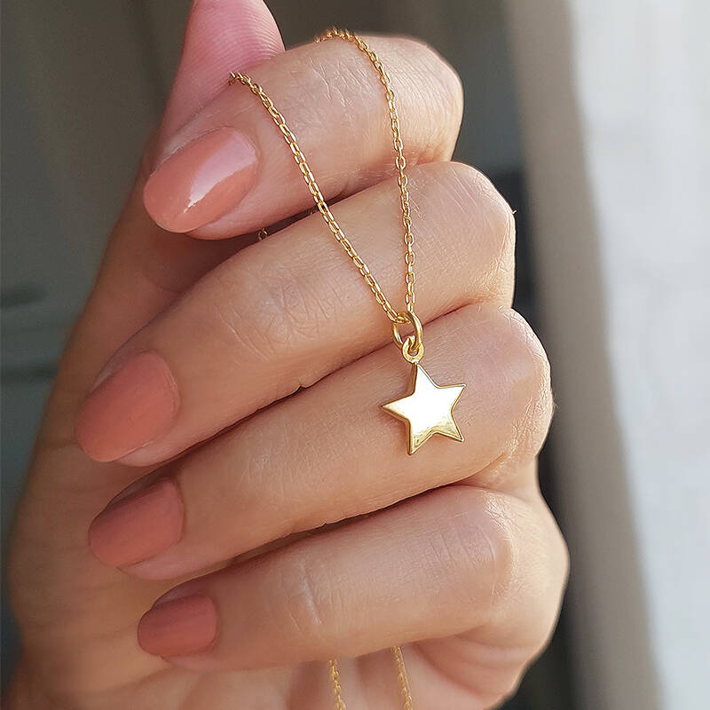 Vaoov 925 Ayar Gümüş Bombeli Yıldız Kolye - 1