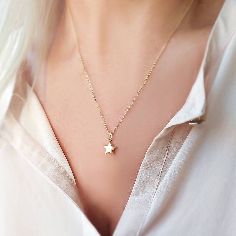 Vaoov 925 Ayar Gümüş Bombeli Yıldız Kolye - 2