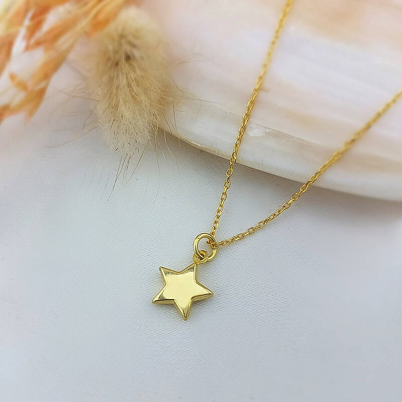 Vaoov 925 Ayar Gümüş Bombeli Yıldız Kolye - 4