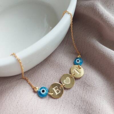 Vaoov 925 Ayar Gümüş Boncuklu Harf Bileklik - 2