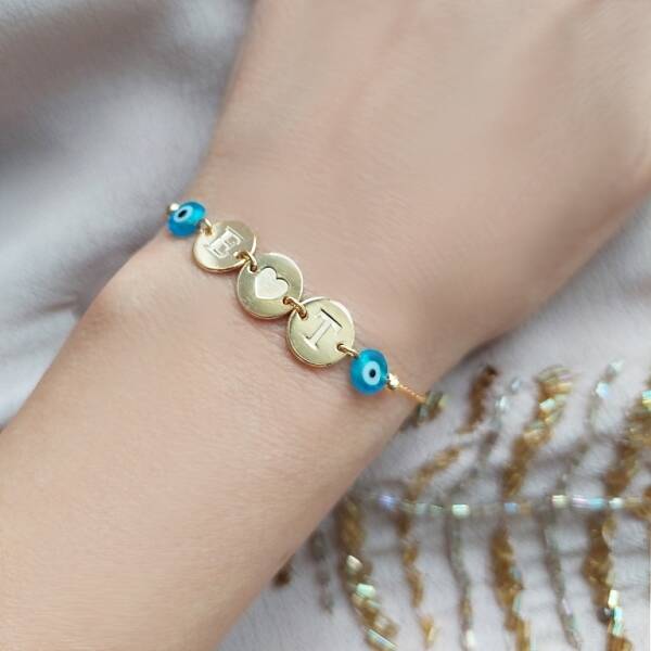 Vaoov 925 Ayar Gümüş Boncuklu Harf Bileklik - 3