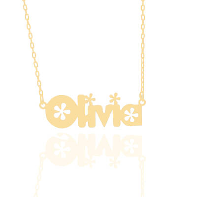 Vaoov 925 Ayar Gümüş Çiçekli İsim Kolye - 4