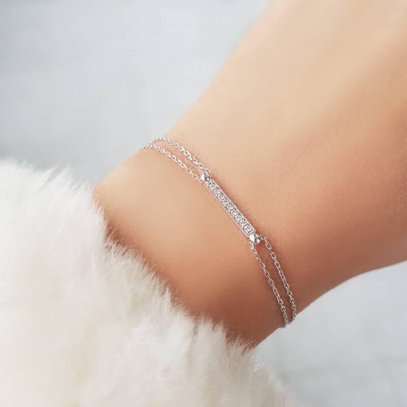 Vaoov 925 Ayar Gümüş Çubuk Bileklik - 2