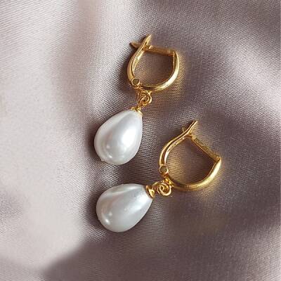 Vaoov 925 Ayar Gümüş Damla Mayorka İnci Küpe - 2