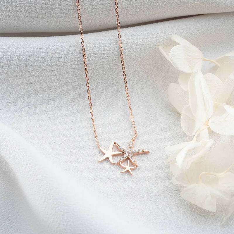 Vaoov 925 Ayar Gümüş Deniz Yıldızı Kolye - 2