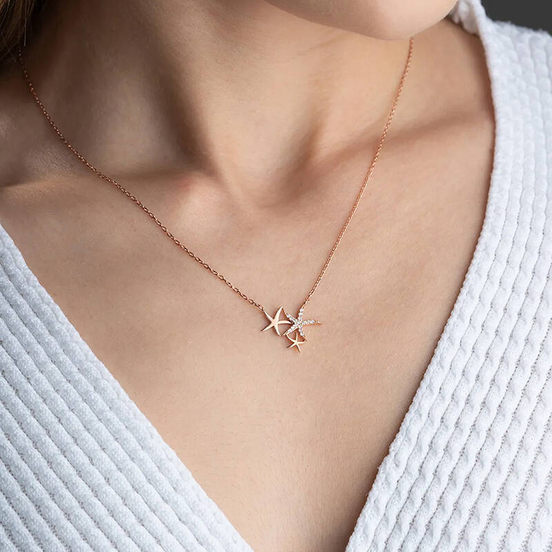 Vaoov 925 Ayar Gümüş Deniz Yıldızı Kolye - 3