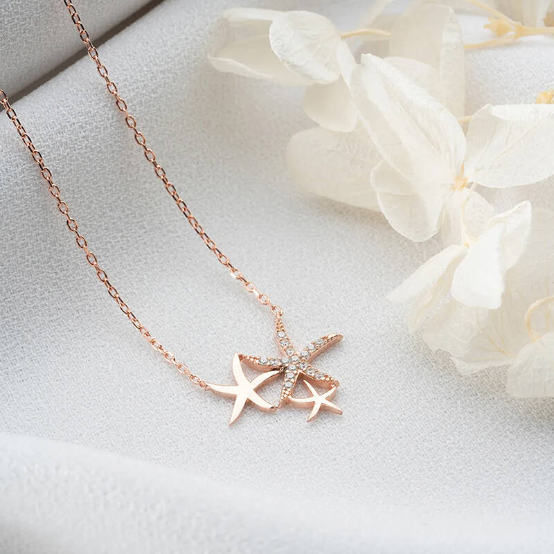 Vaoov 925 Ayar Gümüş Deniz Yıldızı Kolye - 4