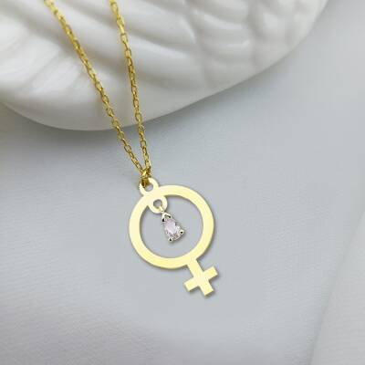 Vaoov 925 Ayar Gümüş Dişi Sembolü Kolye - 1