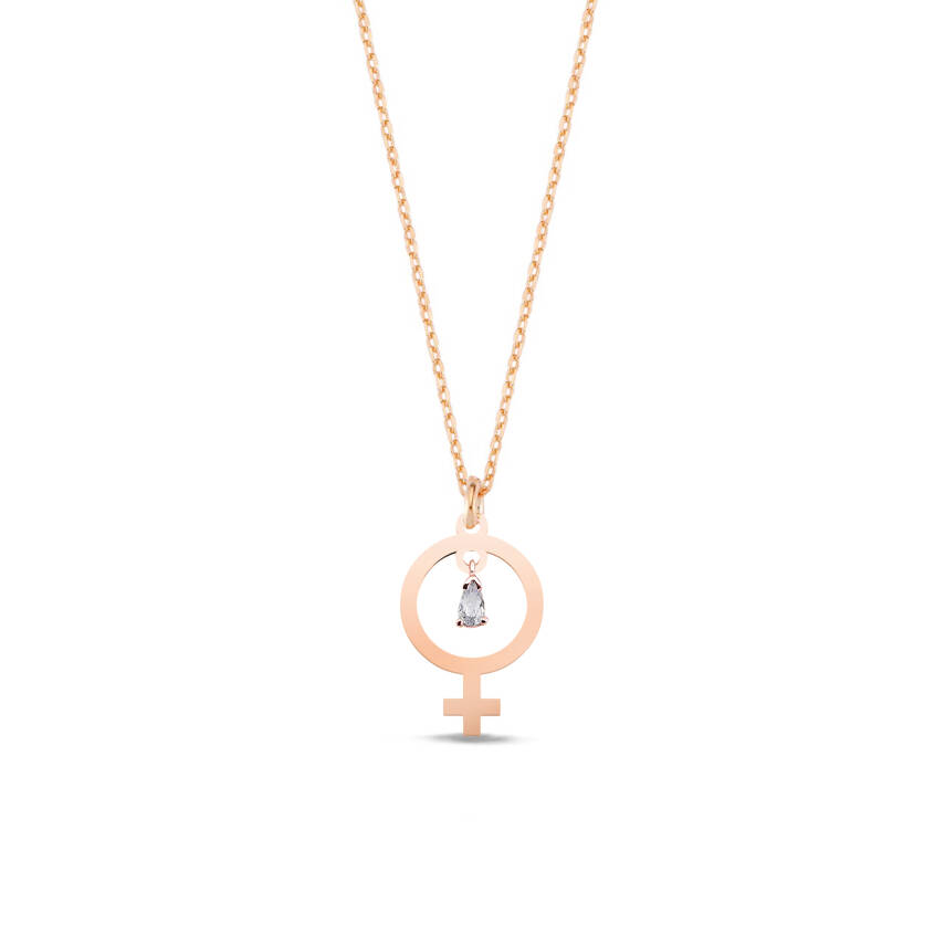 Vaoov 925 Ayar Gümüş Dişi Sembolü Kolye - 2