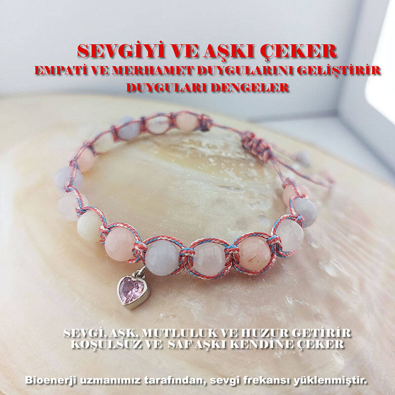 Vaoov 925 Ayar Gümüş Doğal Taşlı Aşk Mıknatısı Bileklik - 1