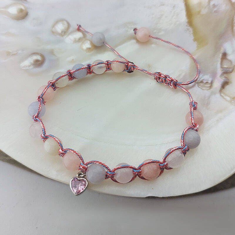 Vaoov 925 Ayar Gümüş Doğal Taşlı Aşk Mıknatısı Bileklik - 3