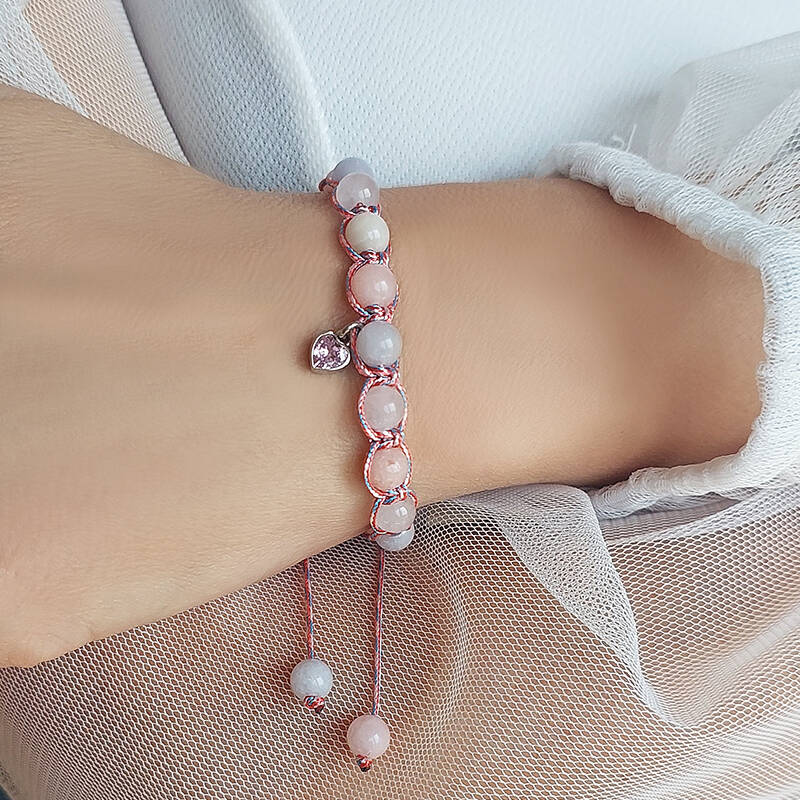 Vaoov 925 Ayar Gümüş Doğal Taşlı Aşk Mıknatısı Bileklik - 4