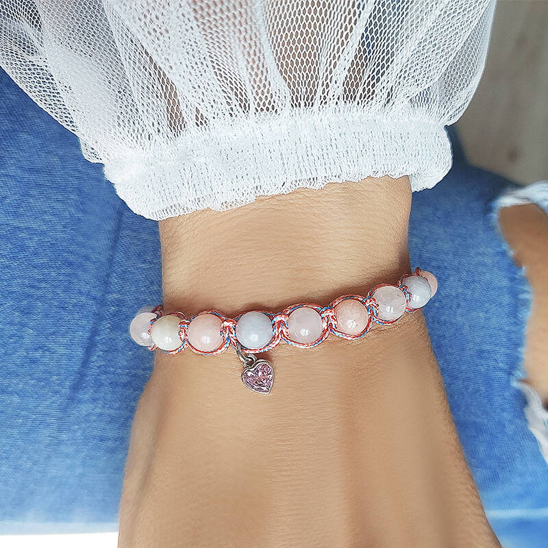 Vaoov 925 Ayar Gümüş Doğal Taşlı Aşk Mıknatısı Bileklik - 5