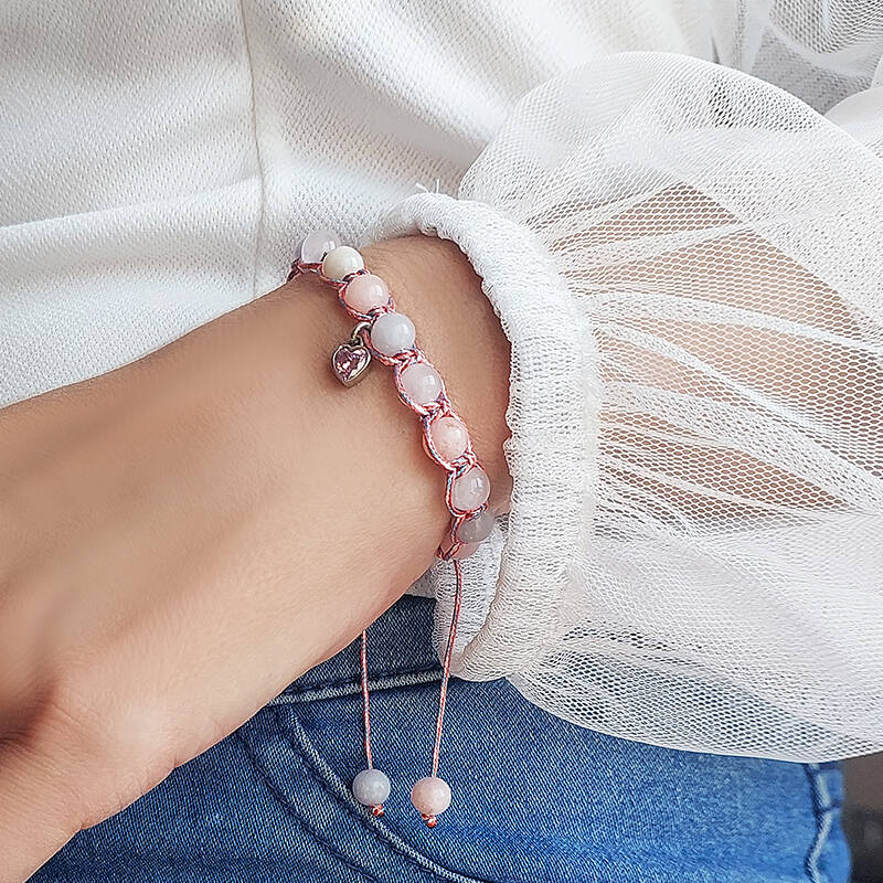 Vaoov 925 Ayar Gümüş Doğal Taşlı Aşk Mıknatısı Bileklik - 6