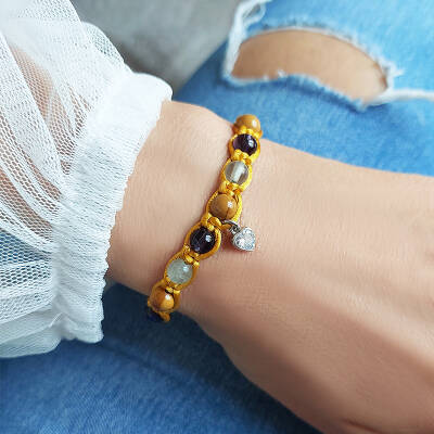 Vaoov 925 Ayar Gümüş Doğal Taşlı Bağışıklık Sistemini Güçlendiren Bileklik - 5