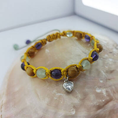 Vaoov 925 Ayar Gümüş Doğal Taşlı Bağışıklık Sistemini Güçlendiren Bileklik - 6