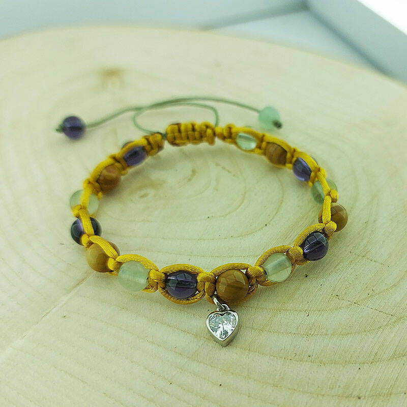 Vaoov 925 Ayar Gümüş Doğal Taşlı Bağışıklık Sistemini Güçlendiren Bileklik - 7