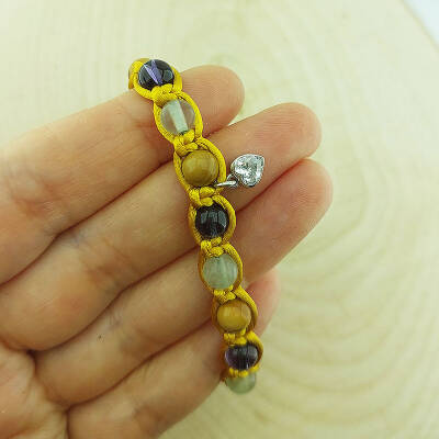 Vaoov 925 Ayar Gümüş Doğal Taşlı Bağışıklık Sistemini Güçlendiren Bileklik - 8