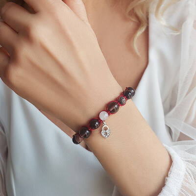 Vaoov 925 Ayar Gümüş Doğal Taşlı Cinsel Cazibe Tılsımı Bileklik - 2