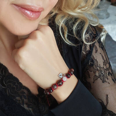 Vaoov 925 Ayar Gümüş Doğal Taşlı Cinsel Cazibe Tılsımı Bileklik - 3