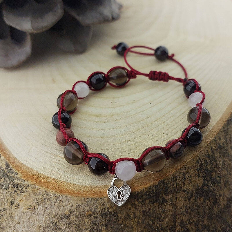 Vaoov 925 Ayar Gümüş Doğal Taşlı Cinsel Cazibe Tılsımı Bileklik - 4