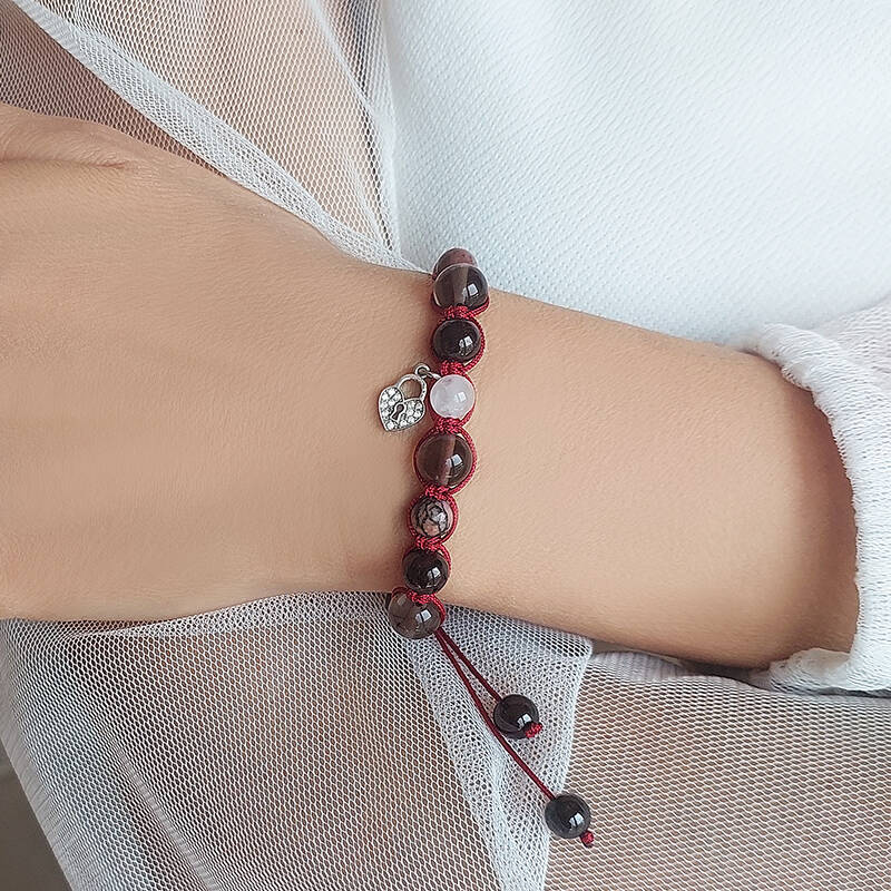 Vaoov 925 Ayar Gümüş Doğal Taşlı Cinsel Cazibe Tılsımı Bileklik - 5