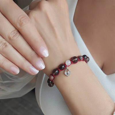 Vaoov 925 Ayar Gümüş Doğal Taşlı Cinsel Cazibe Tılsımı Bileklik - 6