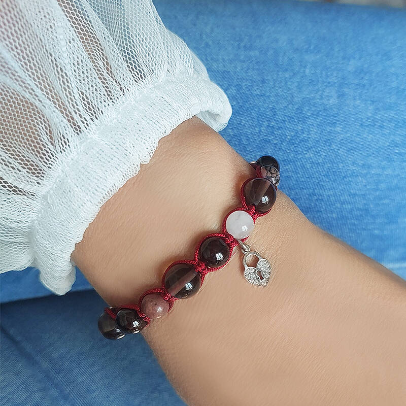 Vaoov 925 Ayar Gümüş Doğal Taşlı Cinsel Cazibe Tılsımı Bileklik - 8