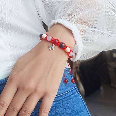 Vaoov 925 Ayar Gümüş Doğal Taşlı Pozitif Enerji Bilekliği  - 7