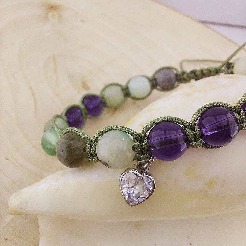 Vaoov 925 Ayar Gümüş Doğal Taşlı Stres ve Depresyona Karşı Enerji Bilekliği - 3