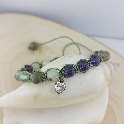 Vaoov 925 Ayar Gümüş Doğal Taşlı Stres ve Depresyona Karşı Enerji Bilekliği - 6