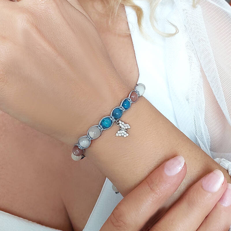 Vaoov 925 Ayar Gümüş Doğal Taşlı Zayıflatan Bileklik - 4