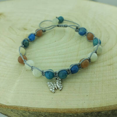 Vaoov 925 Ayar Gümüş Doğal Taşlı Zayıflatan Bileklik - 7