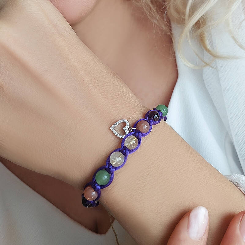 Vaoov 925 Ayar Gümüş Doğal Taşlı Zenginlik Bilekliği - 2