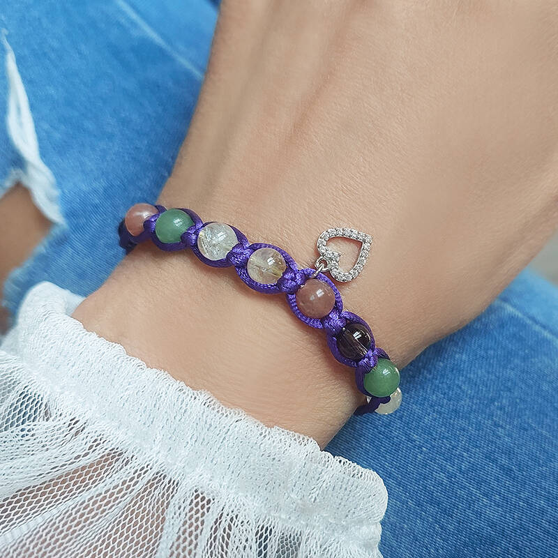 Vaoov 925 Ayar Gümüş Doğal Taşlı Zenginlik Bilekliği - 4