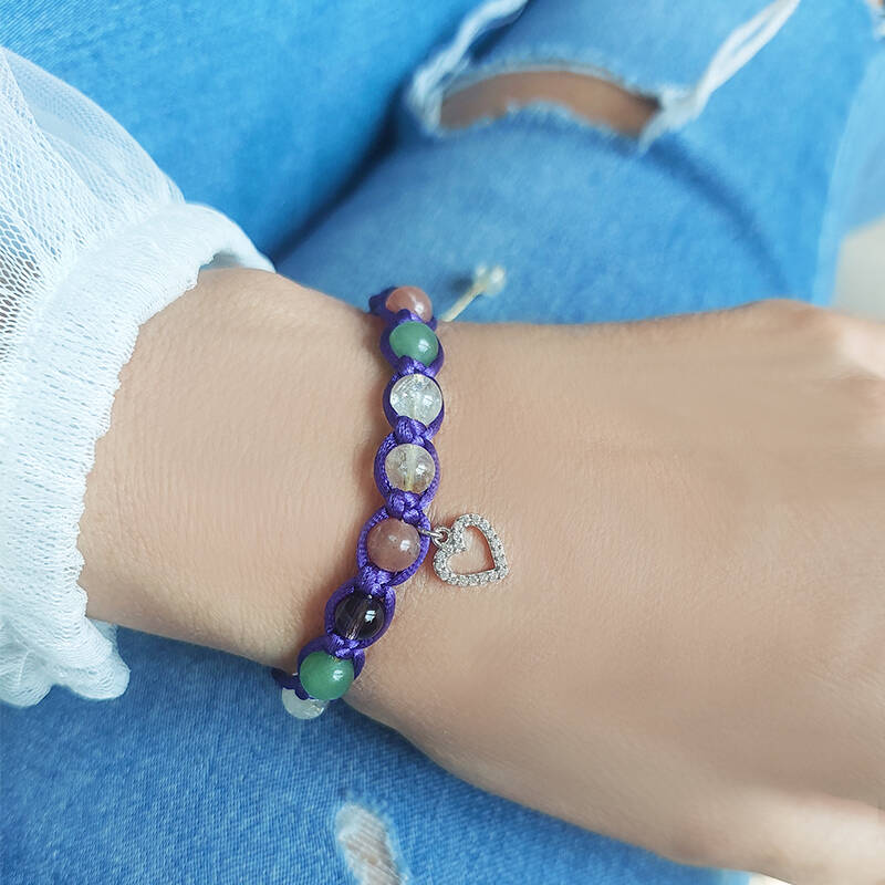 Vaoov 925 Ayar Gümüş Doğal Taşlı Zenginlik Bilekliği - 5