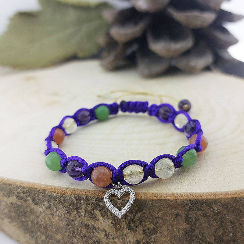 Vaoov 925 Ayar Gümüş Doğal Taşlı Zenginlik Bilekliği - 6