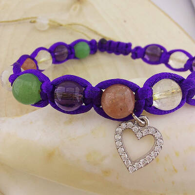 Vaoov 925 Ayar Gümüş Doğal Taşlı Zenginlik Bilekliği - 7