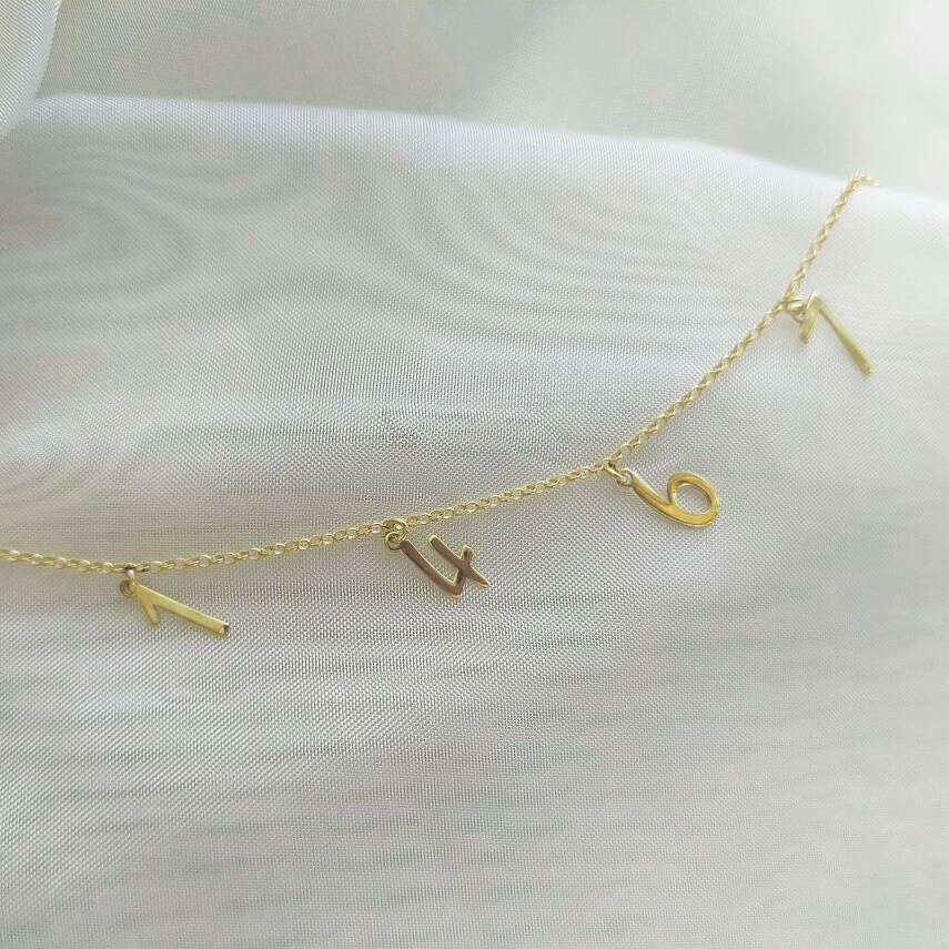 Vaoov 925 Ayar Gümüş Dört Rakamlı Zincir Bileklik - 3