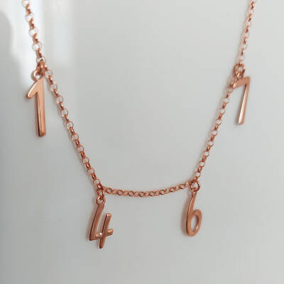 Vaoov 925 Ayar Gümüş Dört Rakamlı Zincir Bileklik - 5