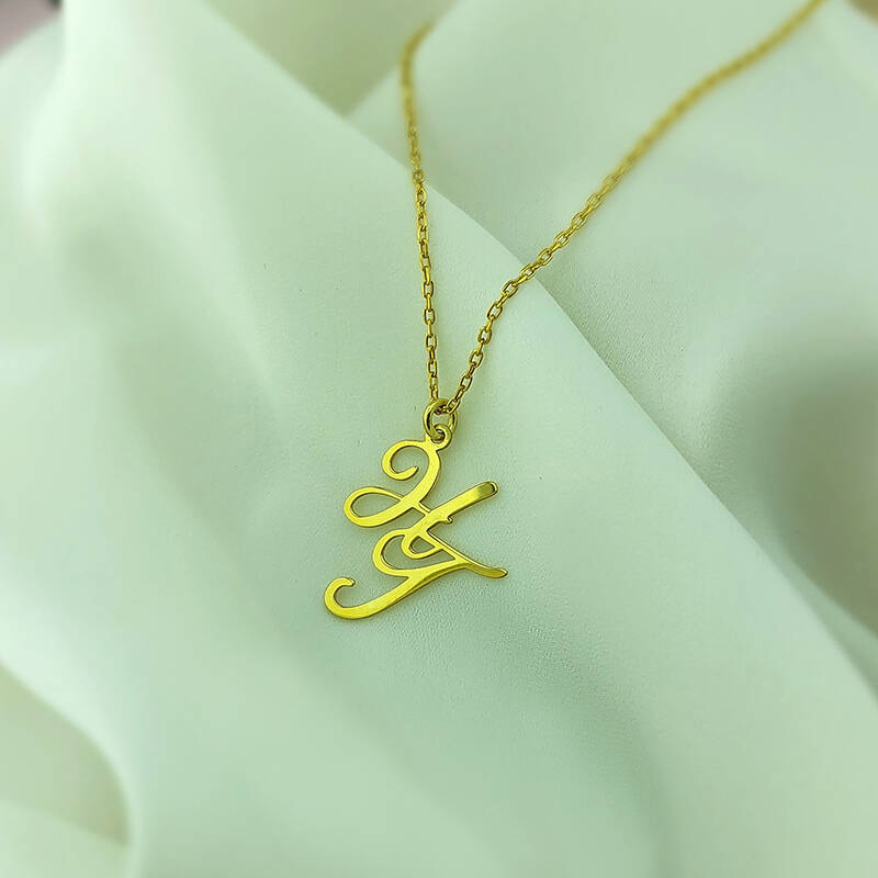 Vaoov 925 Ayar Gümüş El Yazısı İki Harfli Kolye - 3