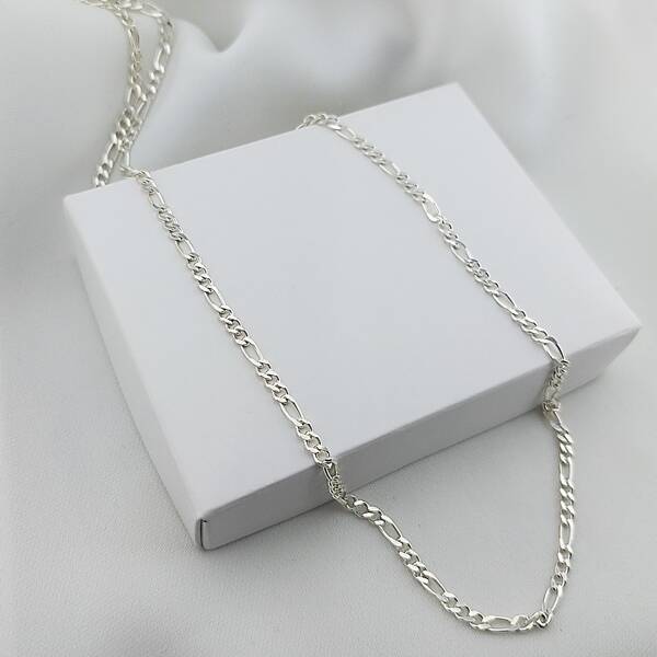 Vaoov 925 Ayar Gümüş Erkek Figaro Zincir - 1