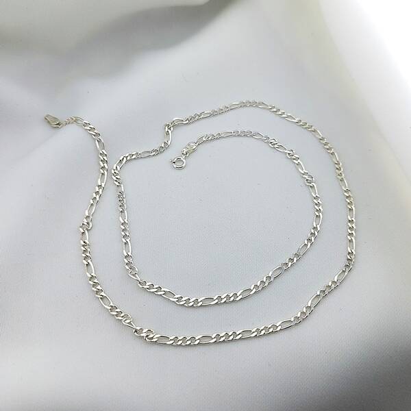 Vaoov 925 Ayar Gümüş Erkek Figaro Zincir - 2