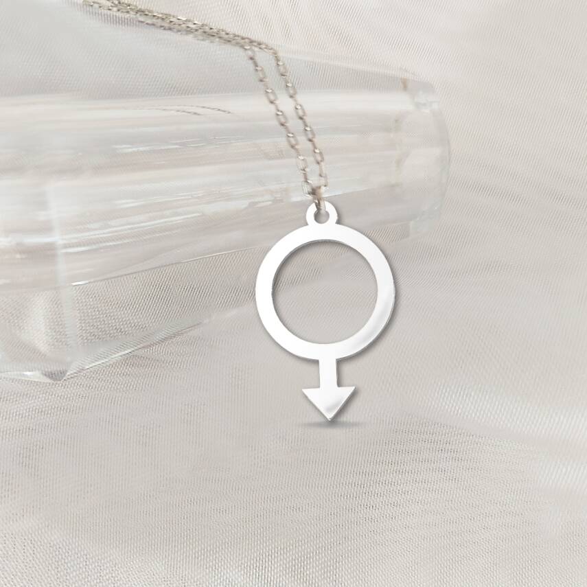 Vaoov 925 Ayar Gümüş Erkek Sembolü Kolye - 1