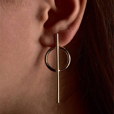 Vaoov 925 Ayar Gümüş Geometrik Küpe - 6