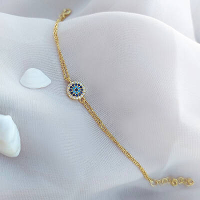 Vaoov 925 Ayar Gümüş Gold Nazar Bileklik - 3