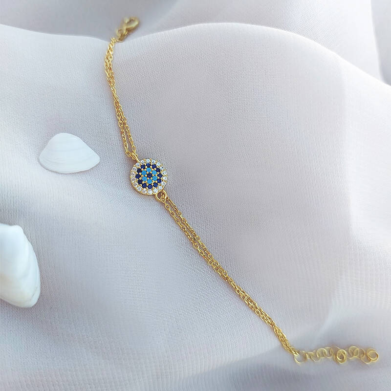 Vaoov 925 Ayar Gümüş Gold Nazar Bileklik - 3