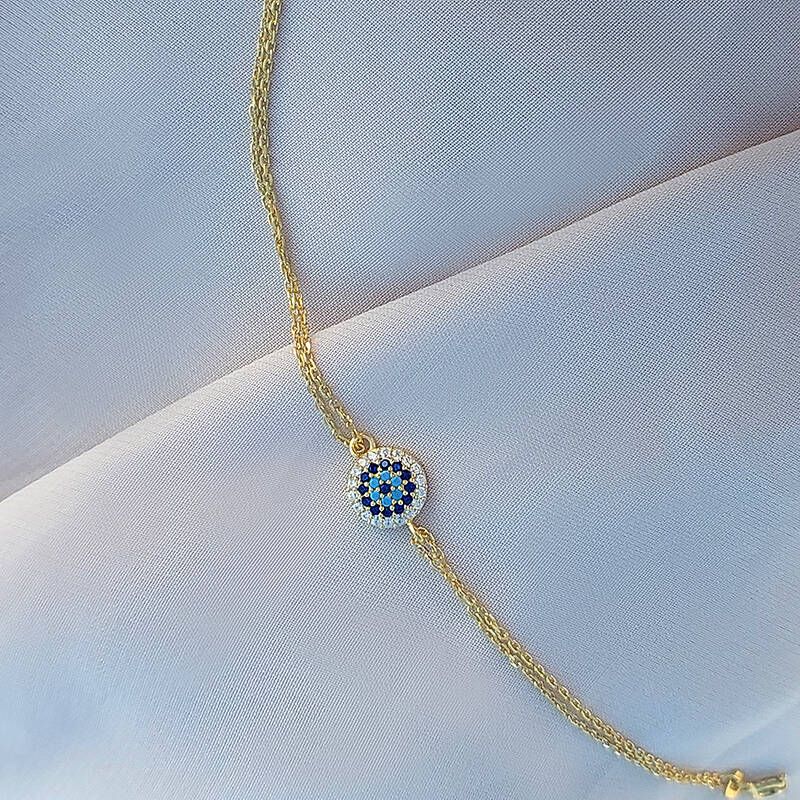 Vaoov 925 Ayar Gümüş Gold Nazar Bileklik - 6