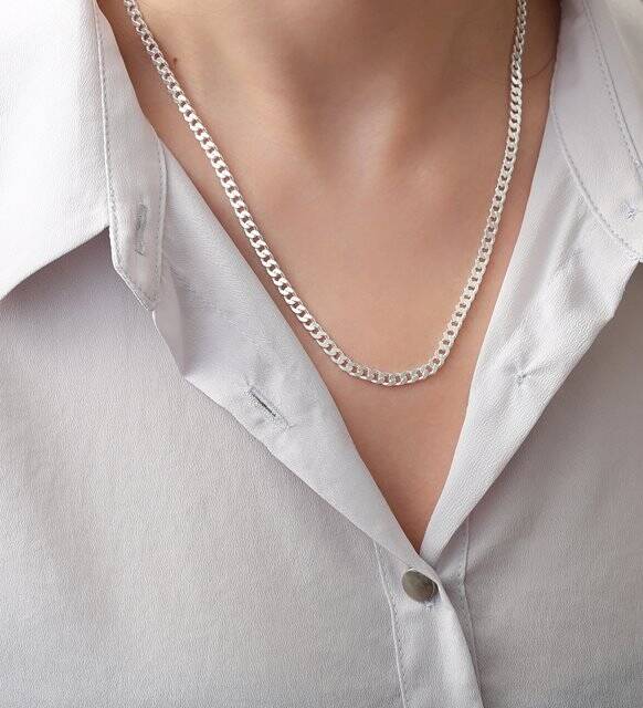 Vaoov 925 Ayar Gümüş Gurmet Zincir Kolye - 1